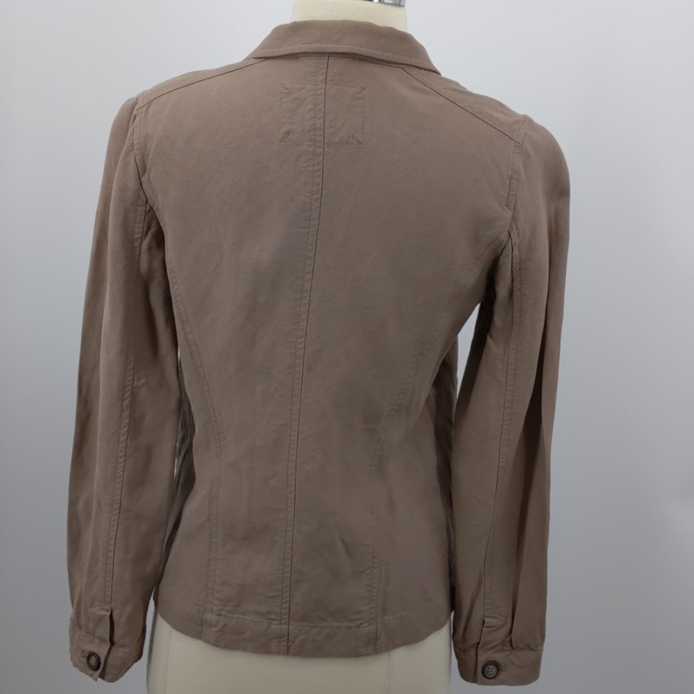 Poetry tan viscose/linen/cotton blazer-sz 2 - Picture 6 of 8